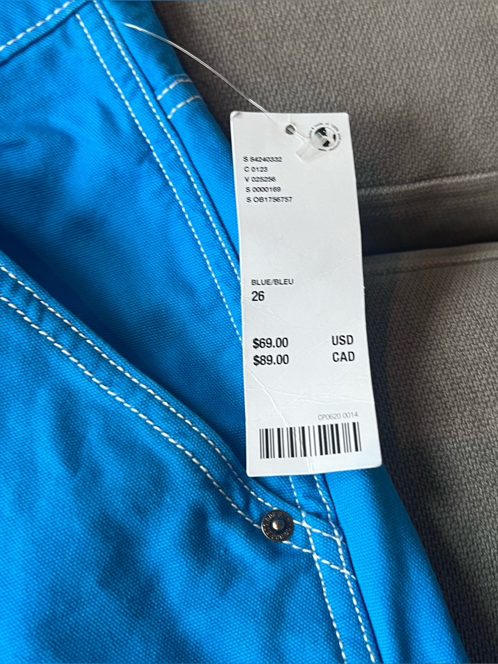 NWT BDG Carpenter Pants Bright Blue 26 - Picture 6 of 12